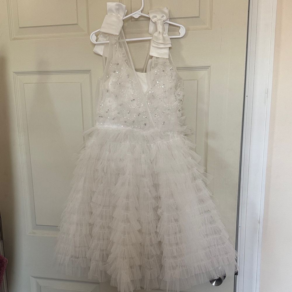 Tutu Du Monde Ivory Sequin Tulle Dress with Bow Straps